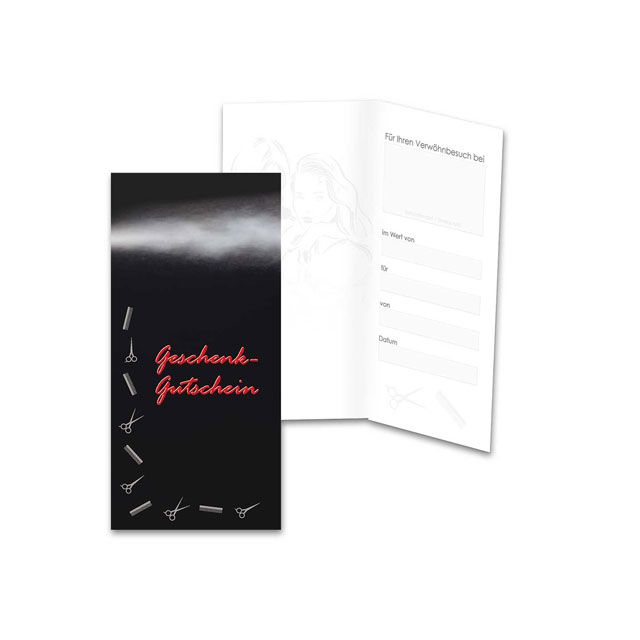 Trend Design 6401 Geschenkgutscheine Kamm & Schere 36 Stk. schwarz"
