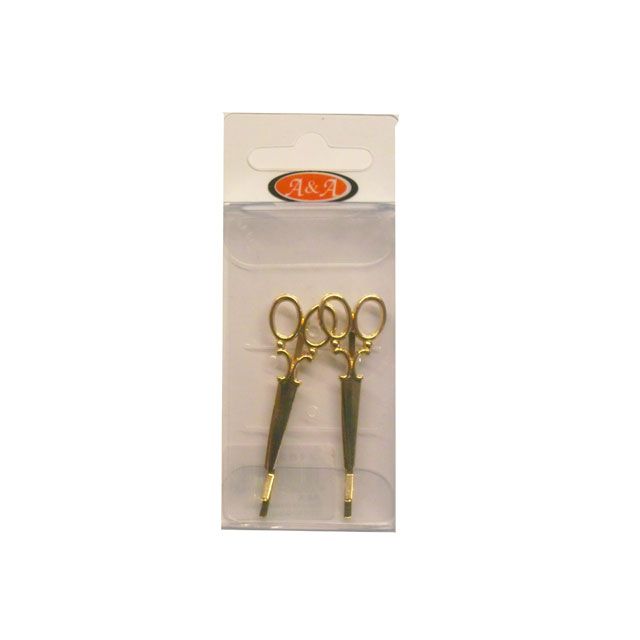 A&A Haarklemmen Schere gold 2er Pack