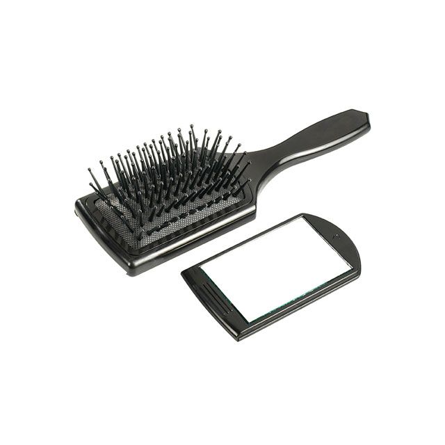 Comair Mini Paddle Brush schwarz mit Spiegel